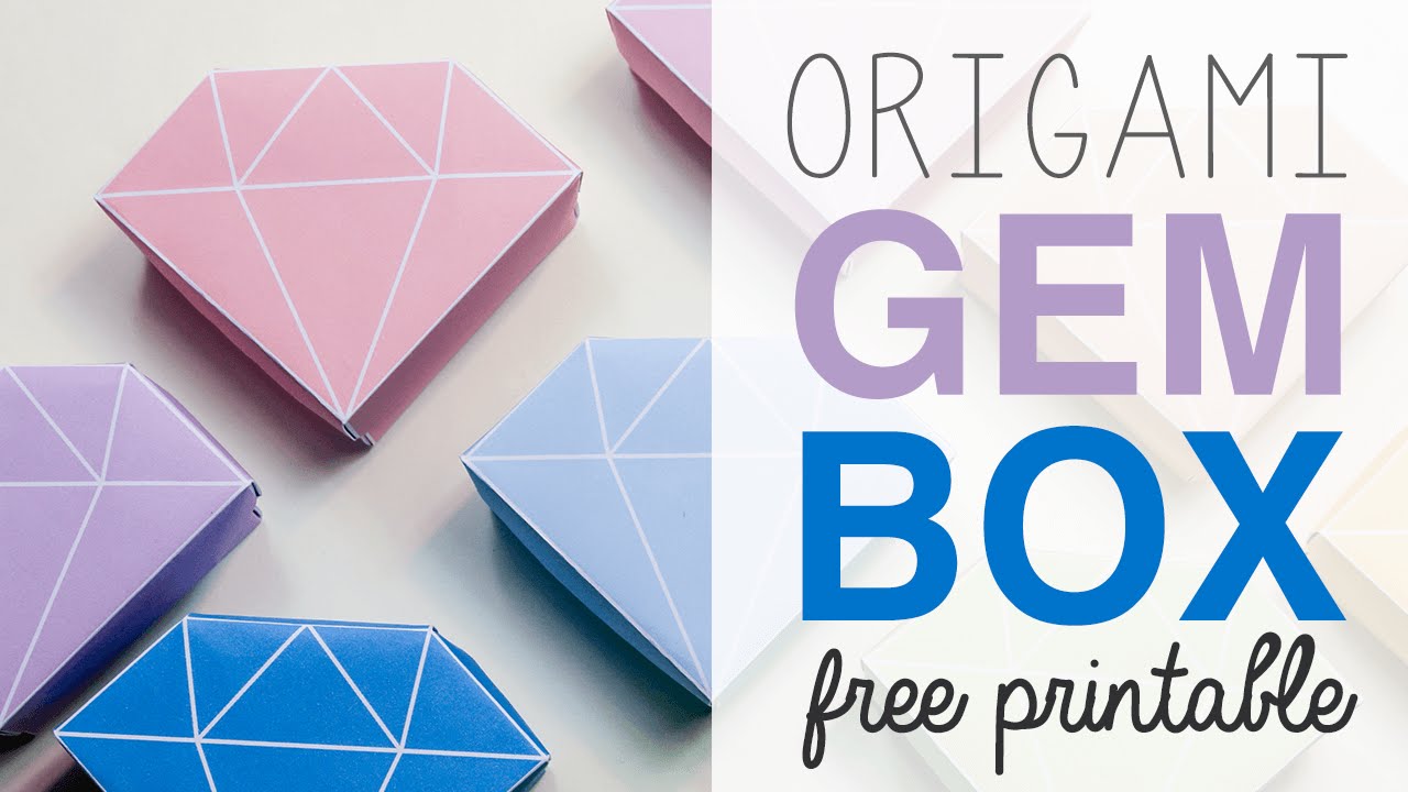 Origami Crystal Box Free Printable &  Tutorial - DIY - Paper Kawaii