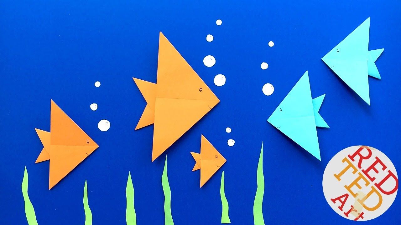 Easy Origami Fish DIY - Easy Origami for Kids (Very Easy) - Summer Paper  Crafts