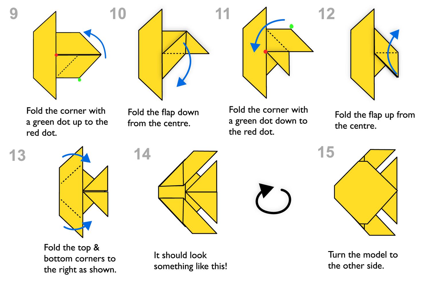 Step-By-Step Instructions for Making an Origami Fish