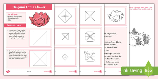 printable origami lily instructions