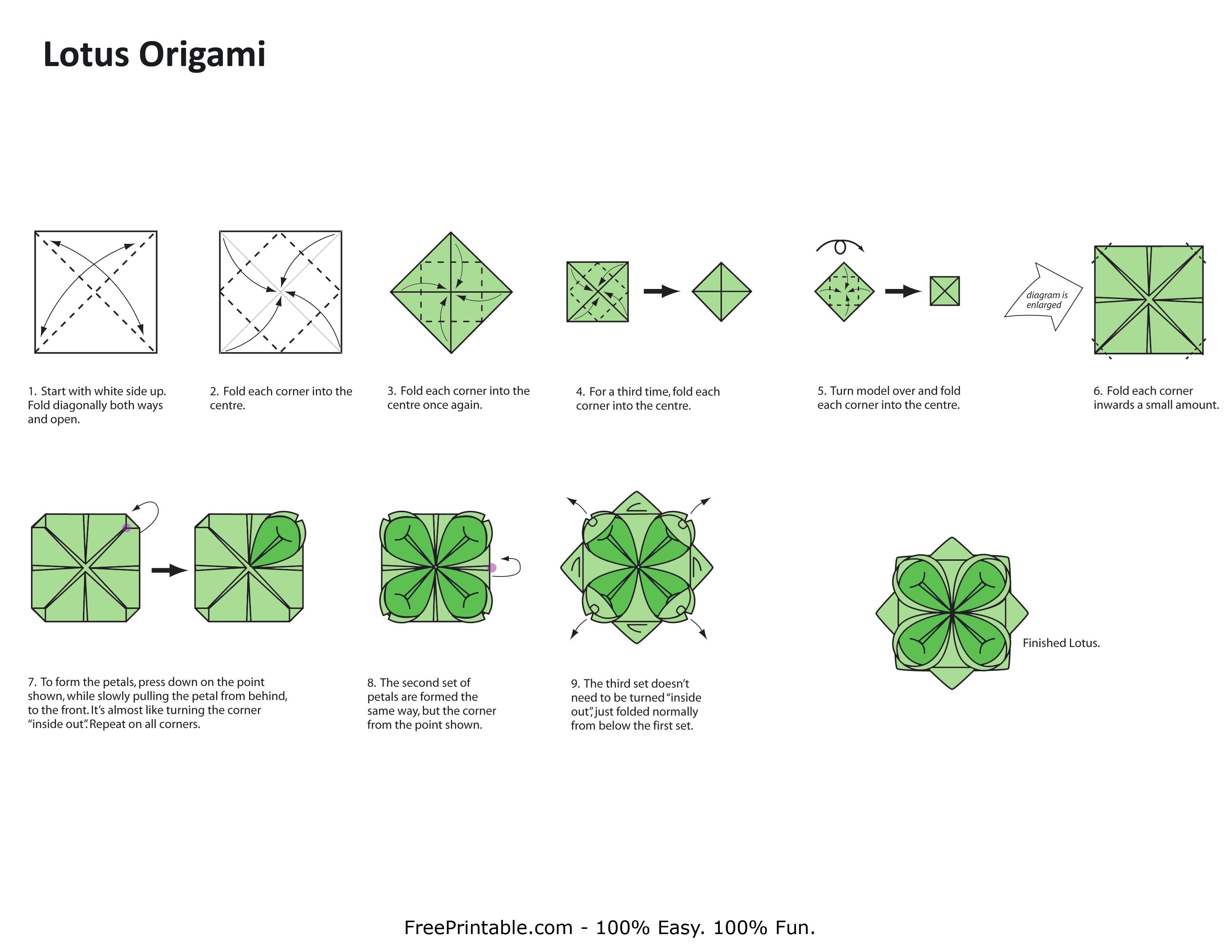 Flower Lotus Origami | EMBROIDERY &  ORIGAMI