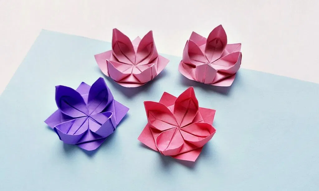 printable origami lotus flower instructions
