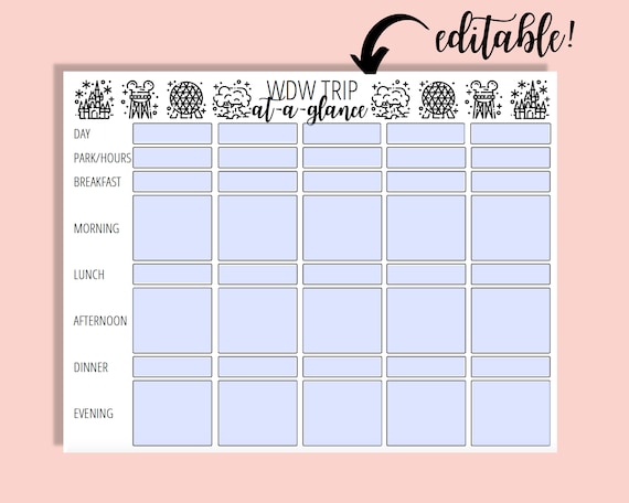 printable orlando planner