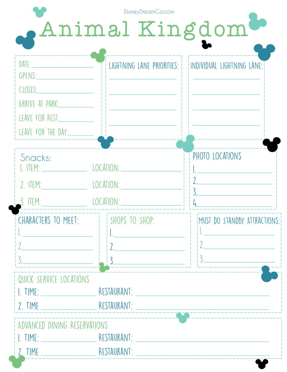 printable orlando planner