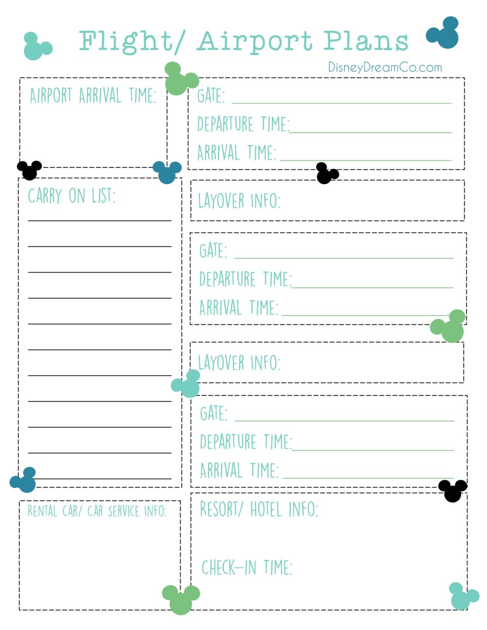 Disney World FREE Planning Printables: Disney World Planner ...
