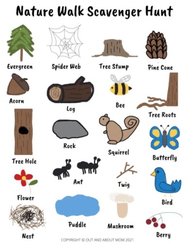 printable outdoor scavenger hunt