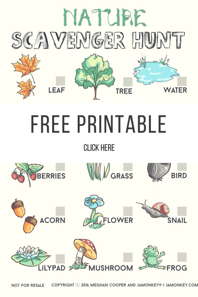 printable outdoor scavenger hunt