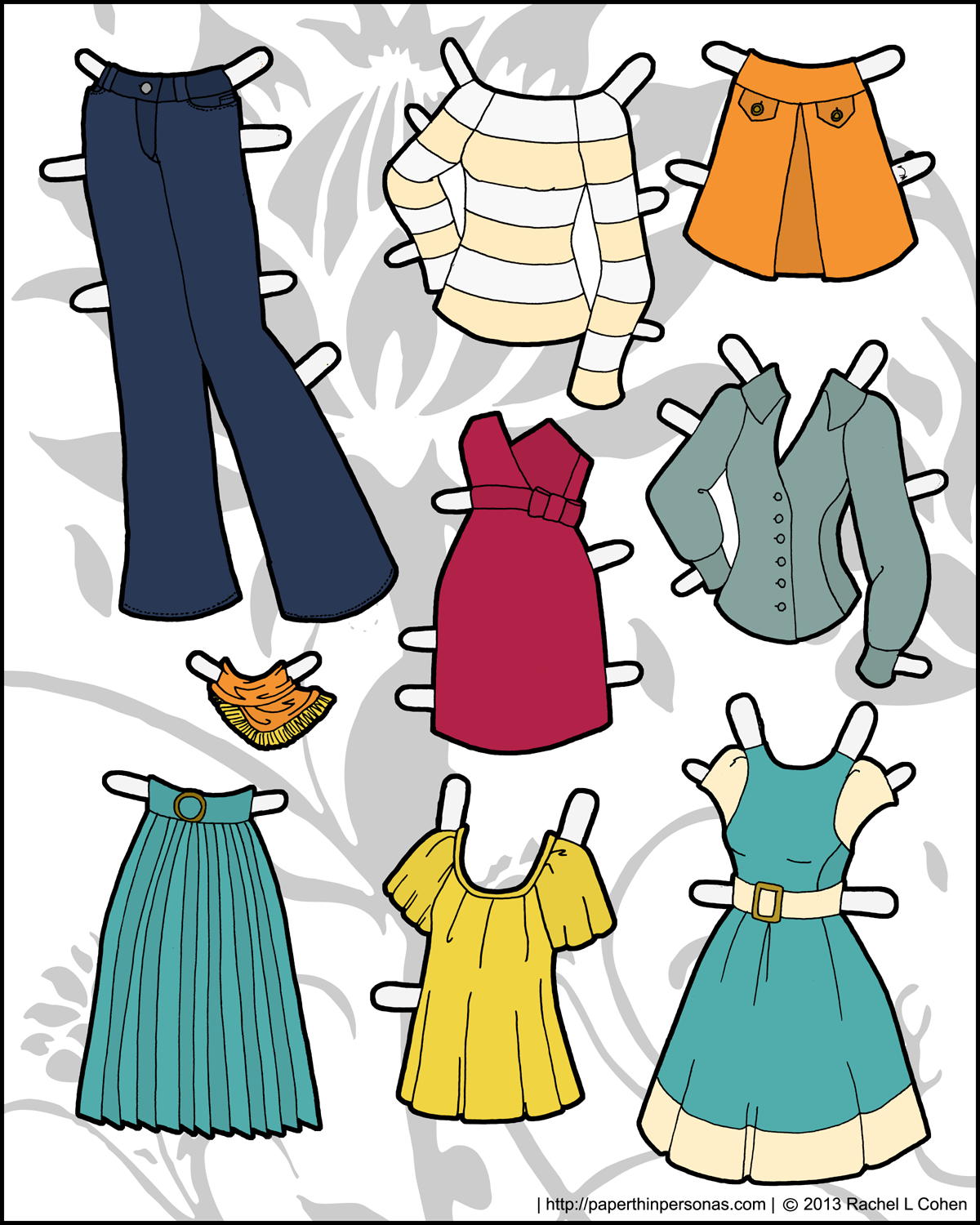printable outfits for paper dolls