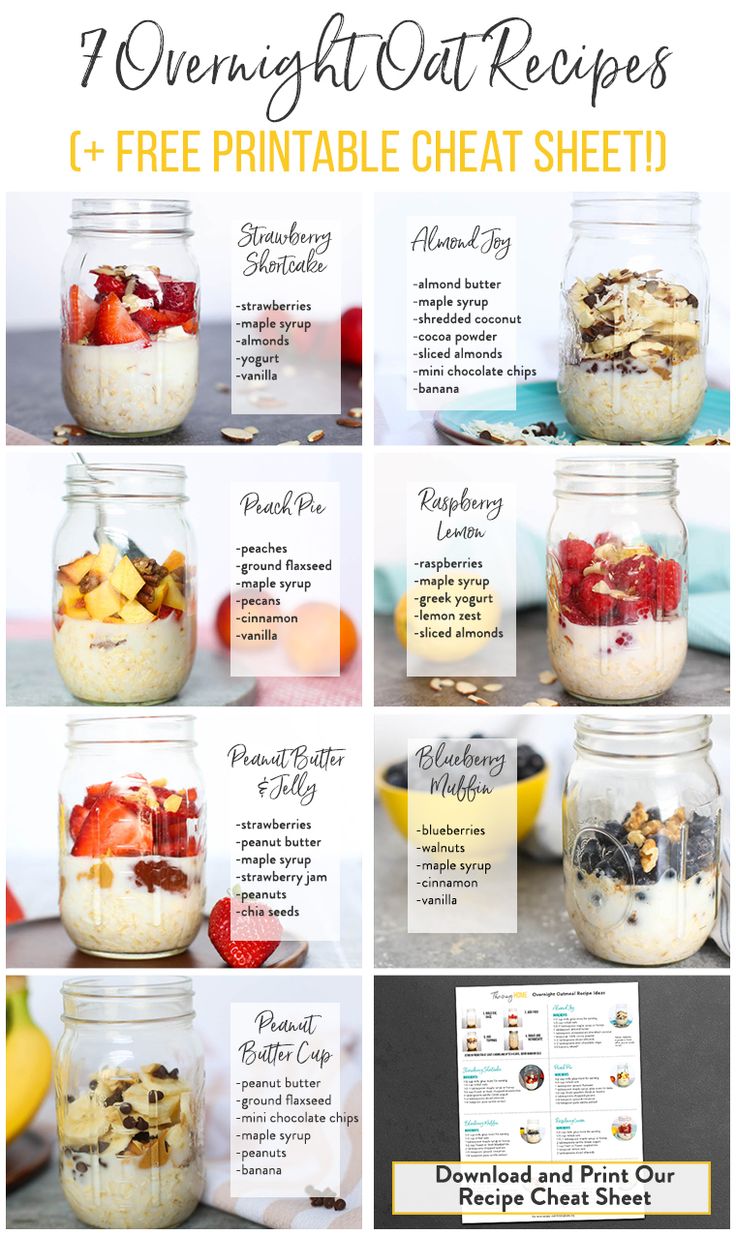 printable overnight oatmeal recipes