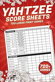 Yahtzee Score Card - Download and Print Free Yahtzee Score Sheets