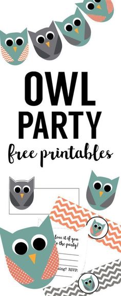 printable owl birthday decorations