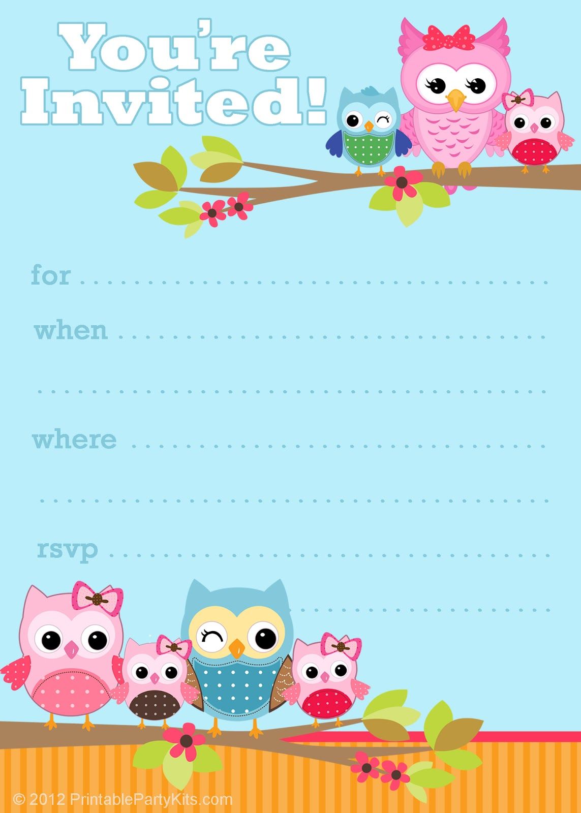 printable owl birthday decorations