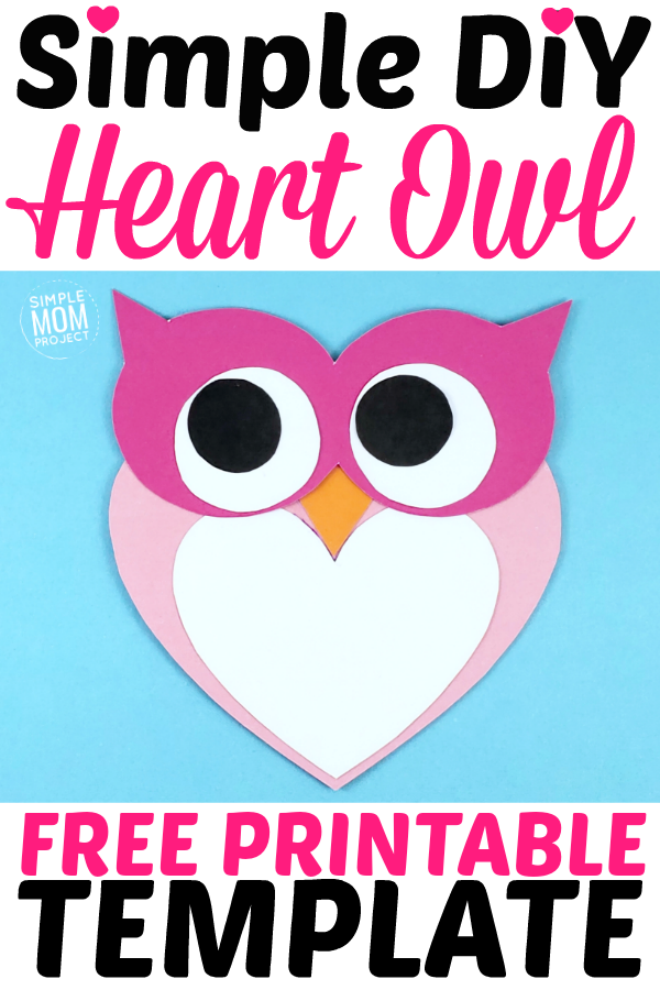 Free Printable Cut and Paste Heart Owl Craft - Simple Mom Project
