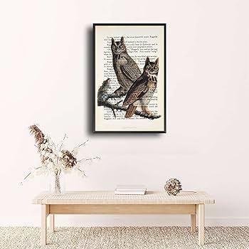 Amazon.com: MEIXI MOBILE Canvas Poster Wall ArtGreat Horned Owl ...