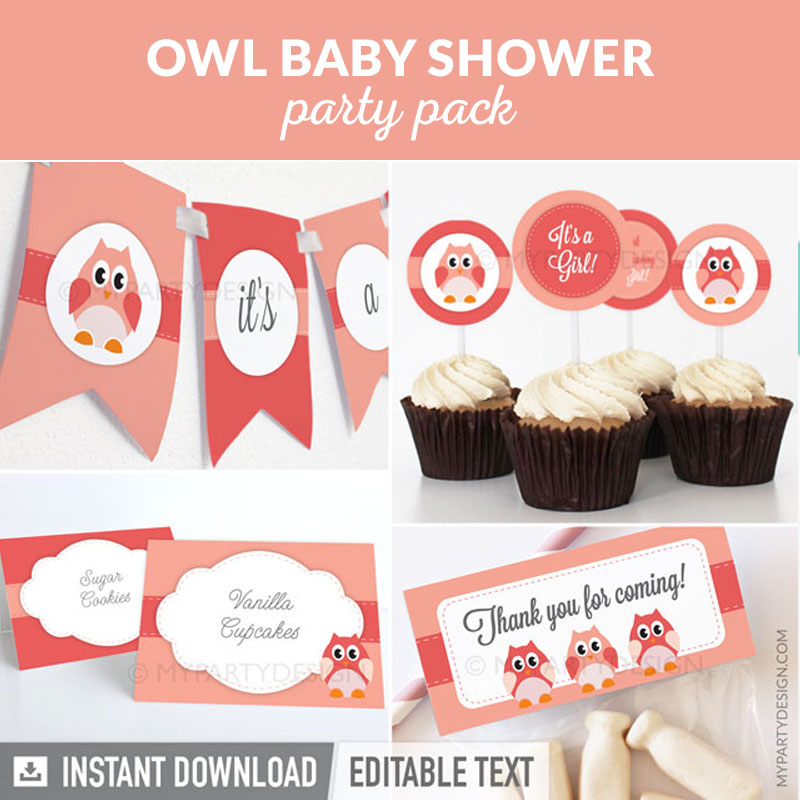 printable owl party decorations