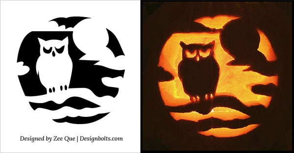 10 Free Halloween Scary &  Cool Pumpkin Carving Stencils / Patterns ...
