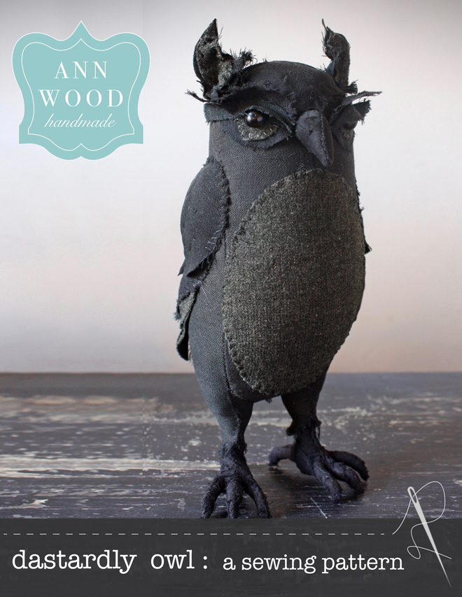 owl sewing pattern : pdf pattern - ann wood handmade