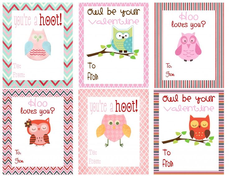 printable owl valentine cards