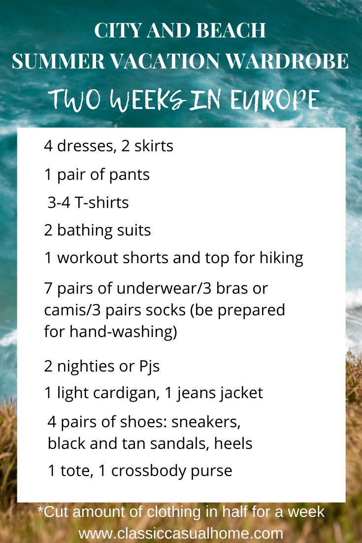 printable packing list europe