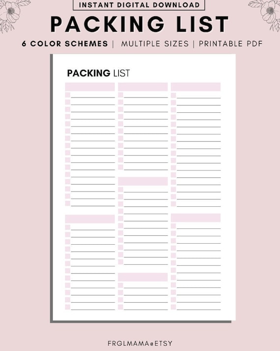 printable packing list for cabo