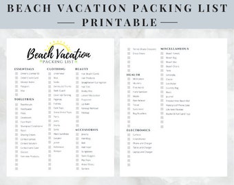 printable packing list for california