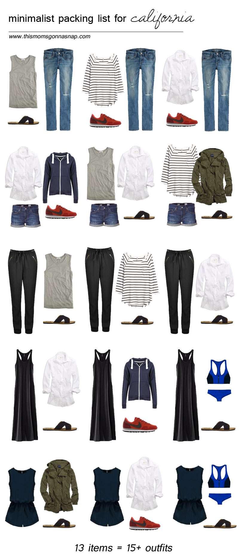 printable packing list for california