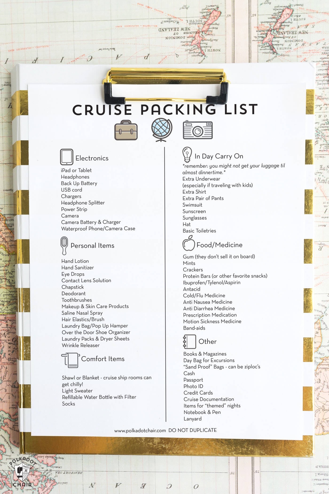 Free Printable Cruise Packing List - The Polka Dot Chair