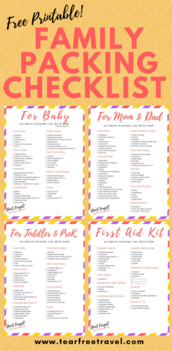printable packing list for family vacation