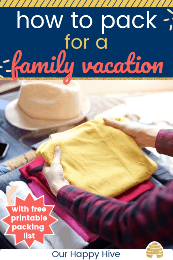printable packing list for family vacation