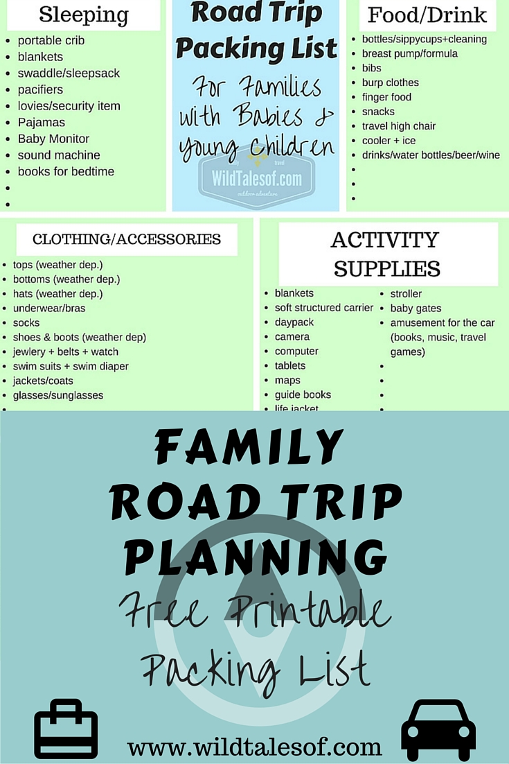 Road Trip Packing List for Families with Babies and Young Children ...