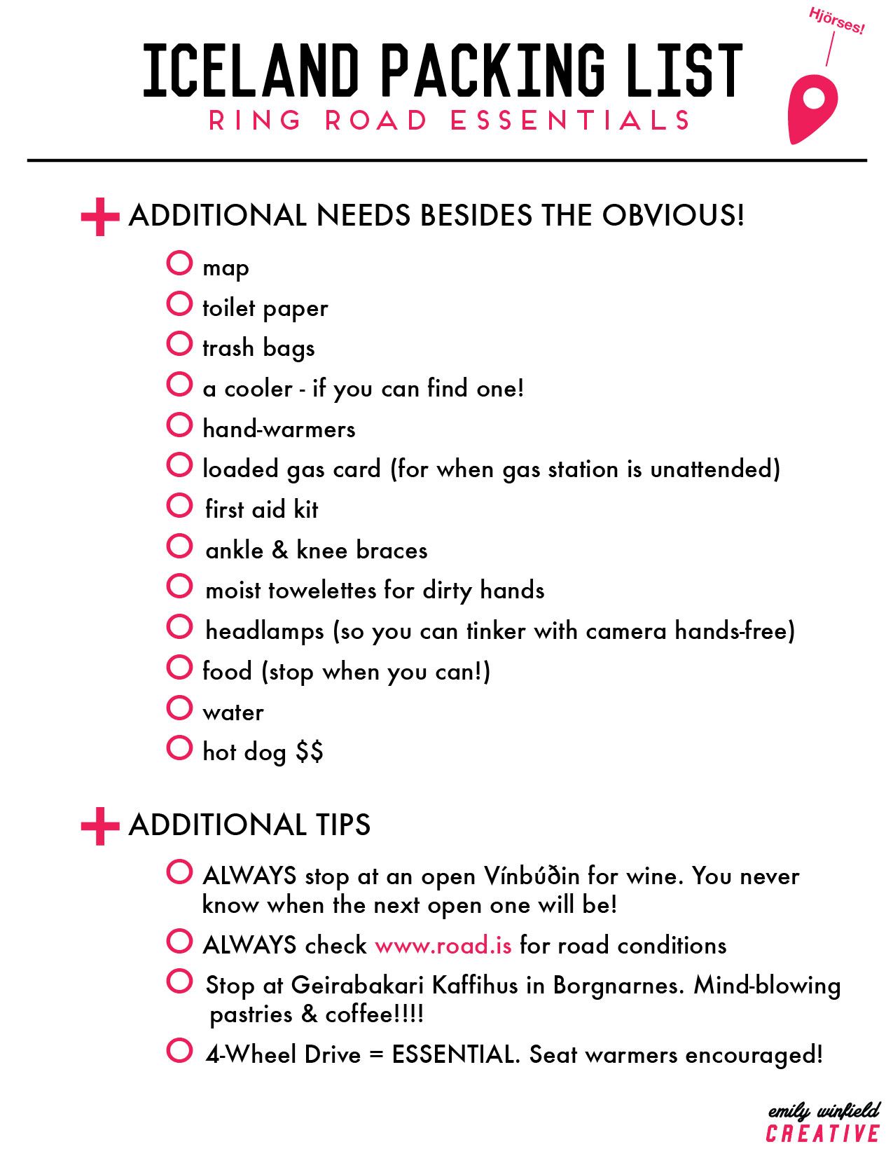 printable packing list for iceland
