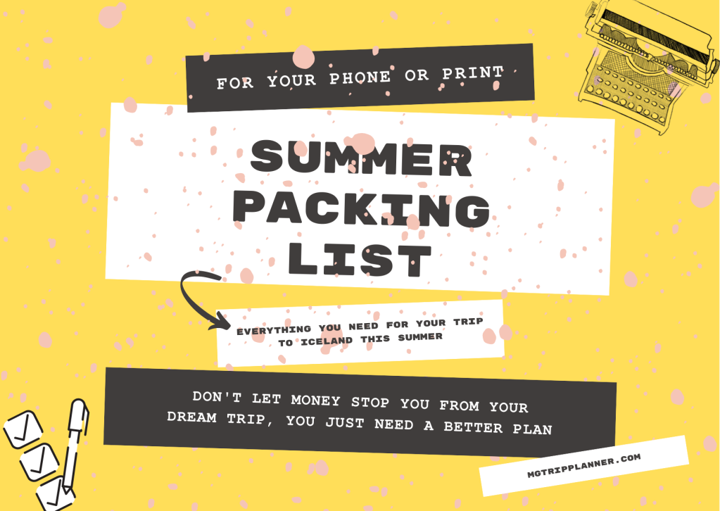 printable packing list for iceland