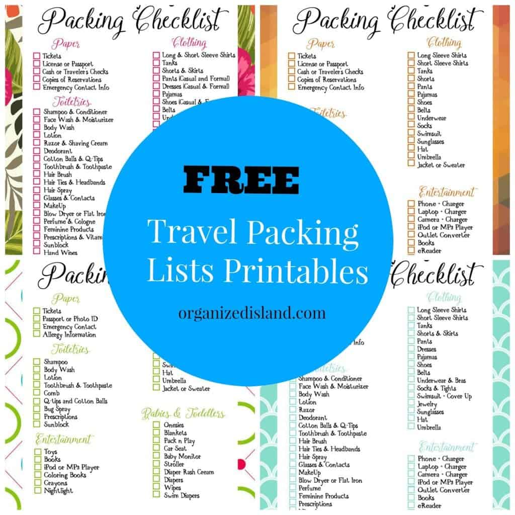 Travel Packing List Printables - Organized Island - Worksheets Library for Free Printable Hawaii Packing List Pdf