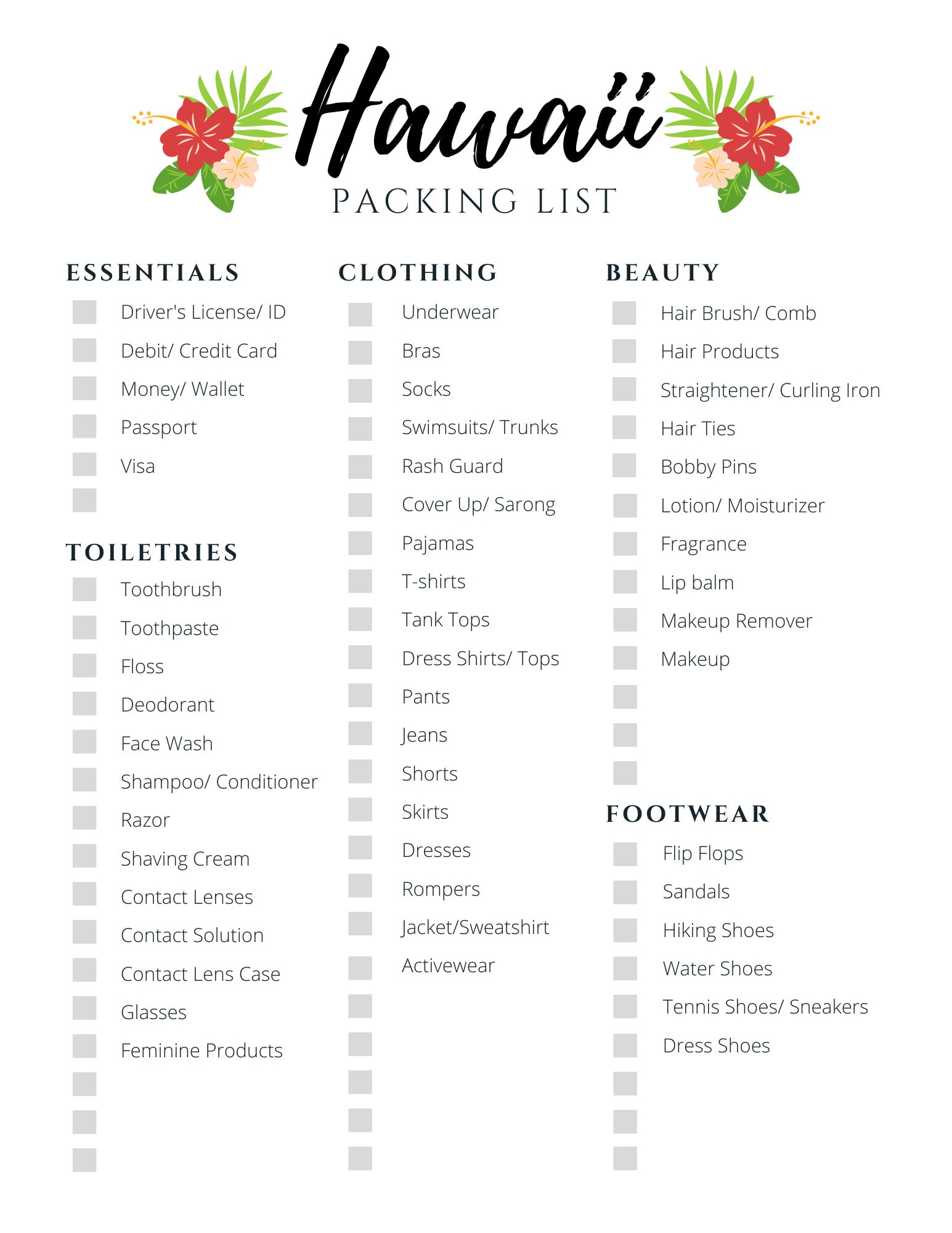 Hawaii Packing List Printable Instant Download Etsy Worksheets Library Hawaii Packing List Printable Instant Download Etsy Worksheets Library