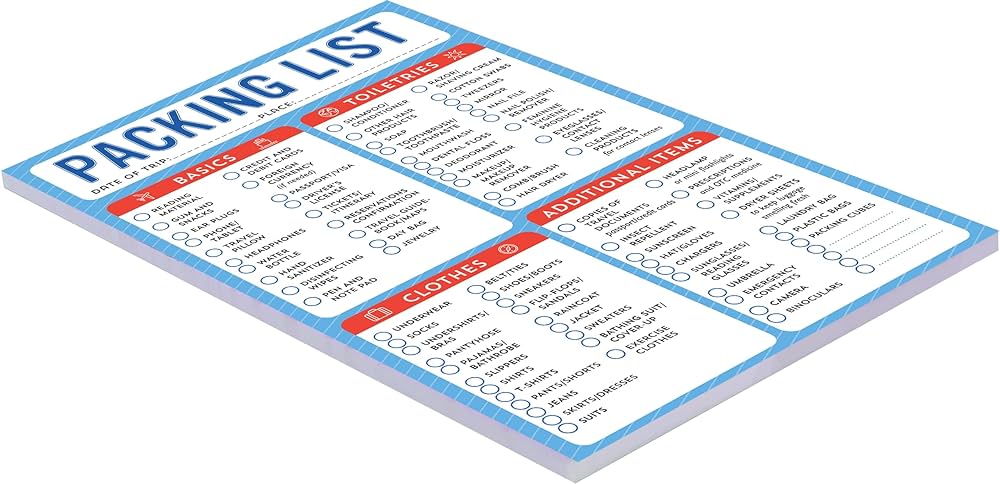 printable packing list po polsku