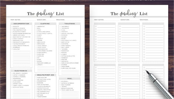 Packing List Template - 14+ Free Word, PDF Documents Download