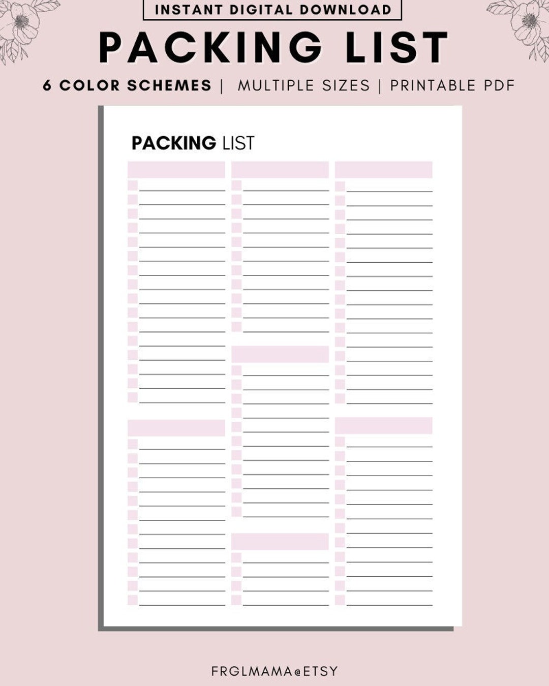 printable packing list po polsku