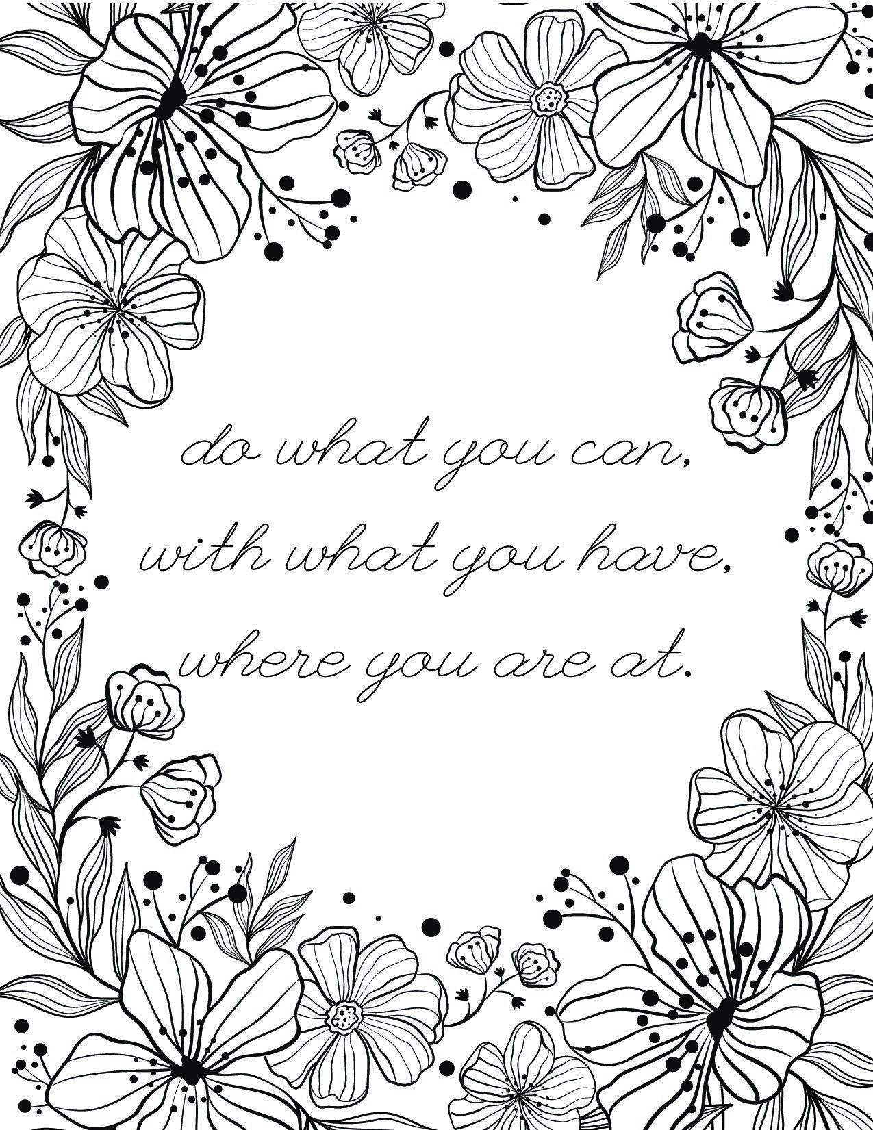 50 Best Printable Inspirational Quote Coloring Pages - World of ...