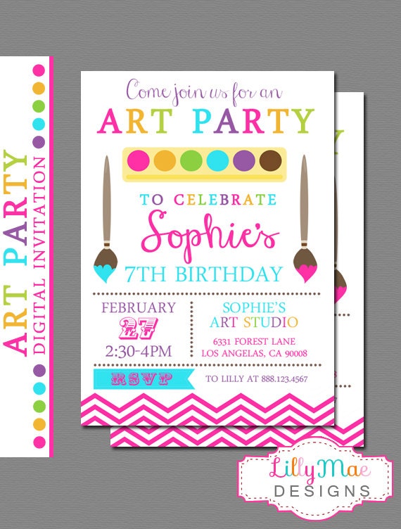 printable paint party invitations