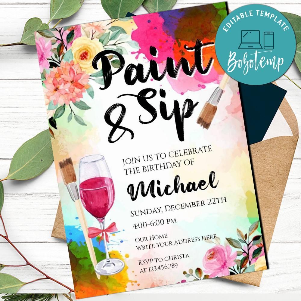 printable paint party invitations