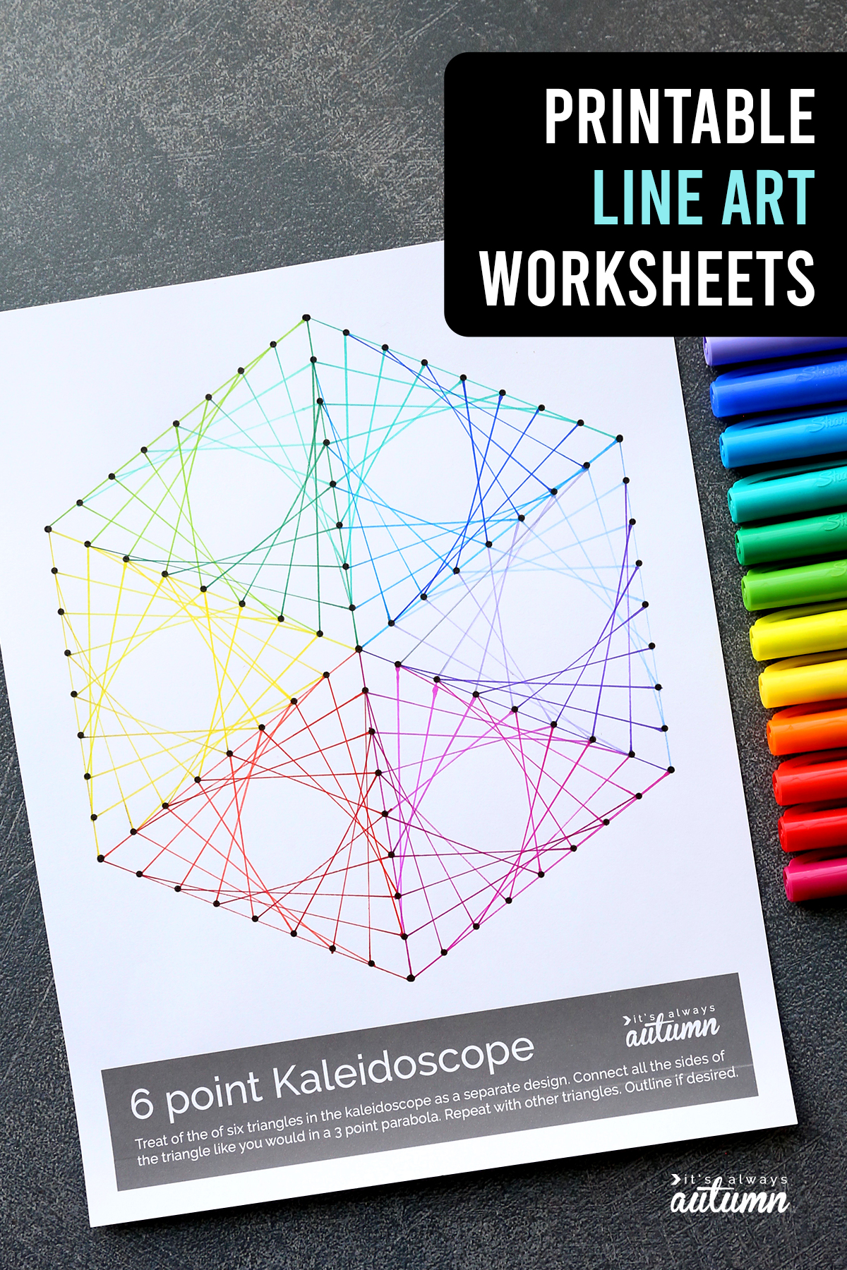 Geometric Line Art Worksheets - Its Always Autumn