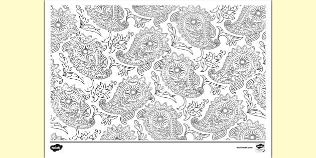FREE! - Printable Paisley Colouring | Colouring Sheets