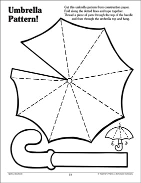 Umbrella Pattern | Printable Arts and Crafts, Skills Sheets