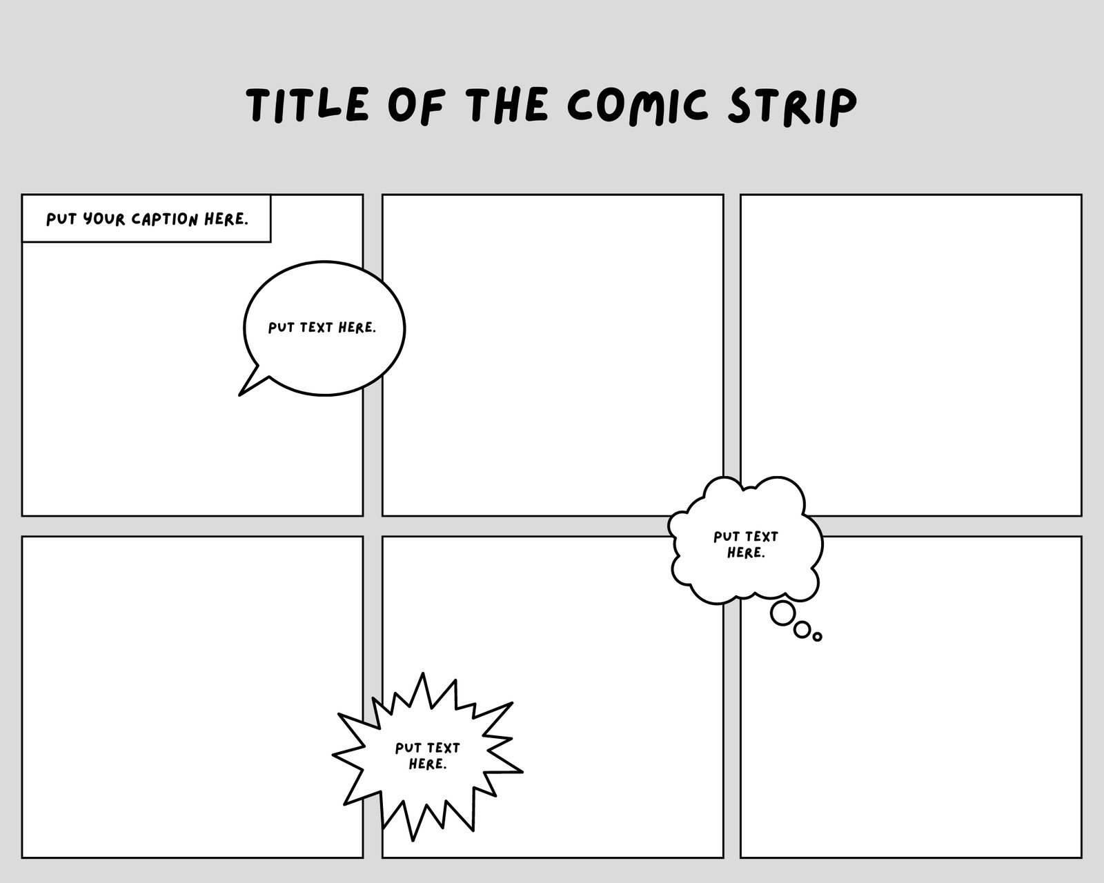 Free printable comic strip templates you can customize 