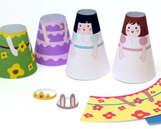 PAPER DOLL CONES (FREE PRINTABLES) | Basteln mit kindern, Kinder ...