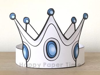 Princess crown paper template - Printable kids crafts by Happy ...