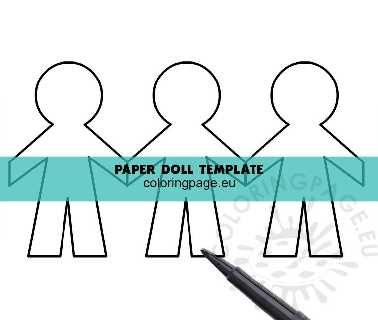 Free Paper doll chain template | Coloring Page