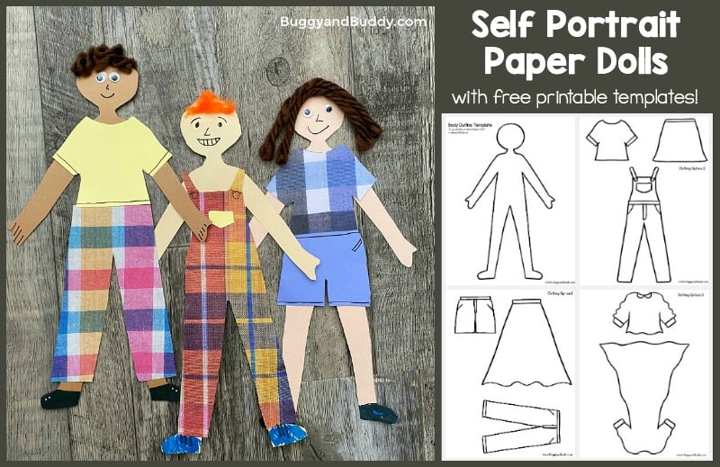 Self Portrait Paper Doll Craft with Printable Templates - Buggy ...