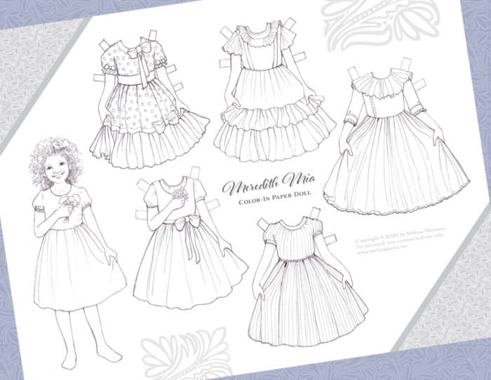 Free Printable Color-In Paper Doll with Dresses! | Money Saving Mom®