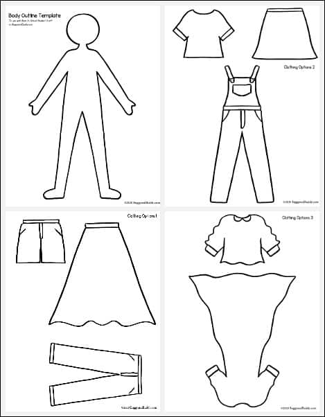 Self Portrait Paper Doll Craft with Printable Templates - Buggy ...